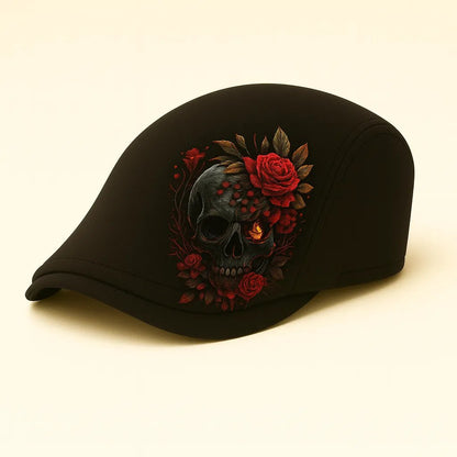🔥LAST DAY 50% OFF - 💀Handcrafted Skull & Thorn Flat Cap