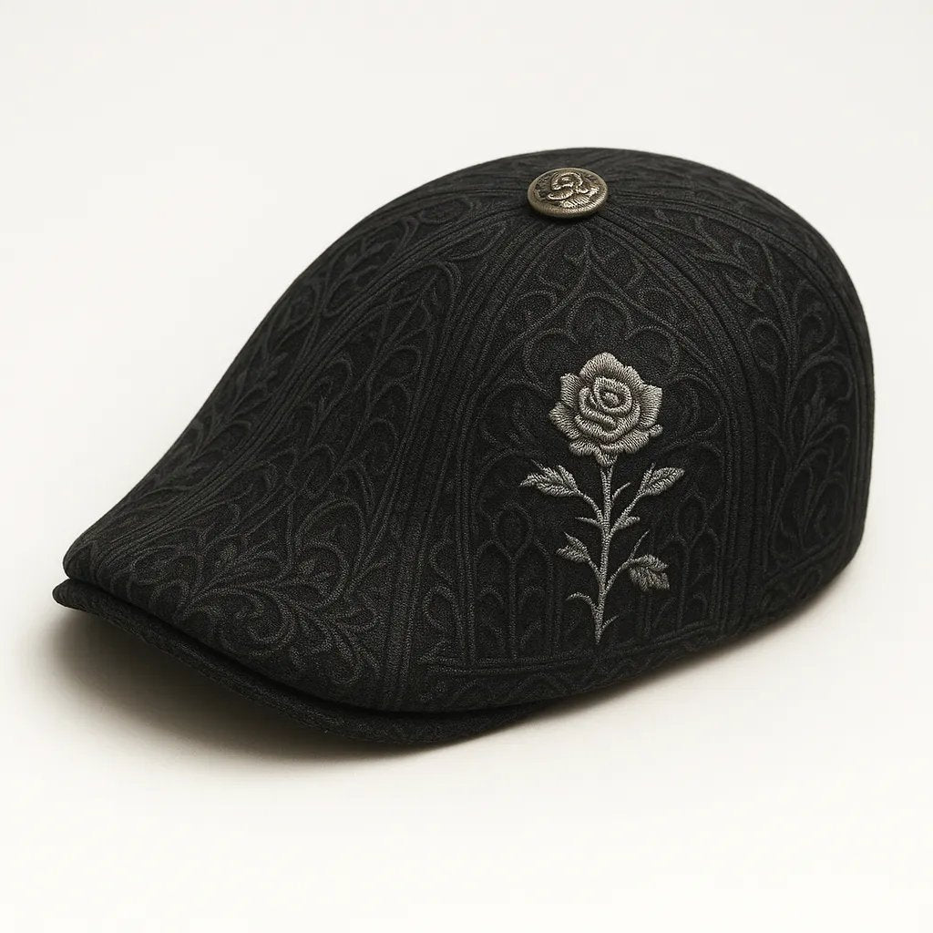 🔥LAST DAY 50% OFF - 💀Handcrafted Skull & Thorn Flat Cap